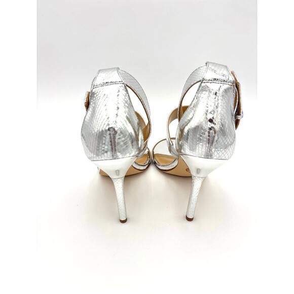 MICHAEL Michael Kors Amal Snakeskin Ankle Strap Sandals Size 8.5 - Picture 5 of 8